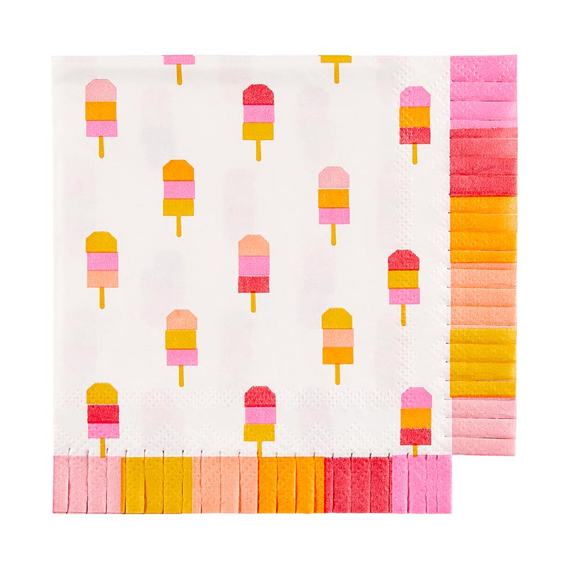 Fringe Beverage Napkins - Ice Cream Pattern