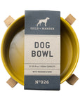 Ceramic Dog Bowl with Wooden Stand - Whine & Dine