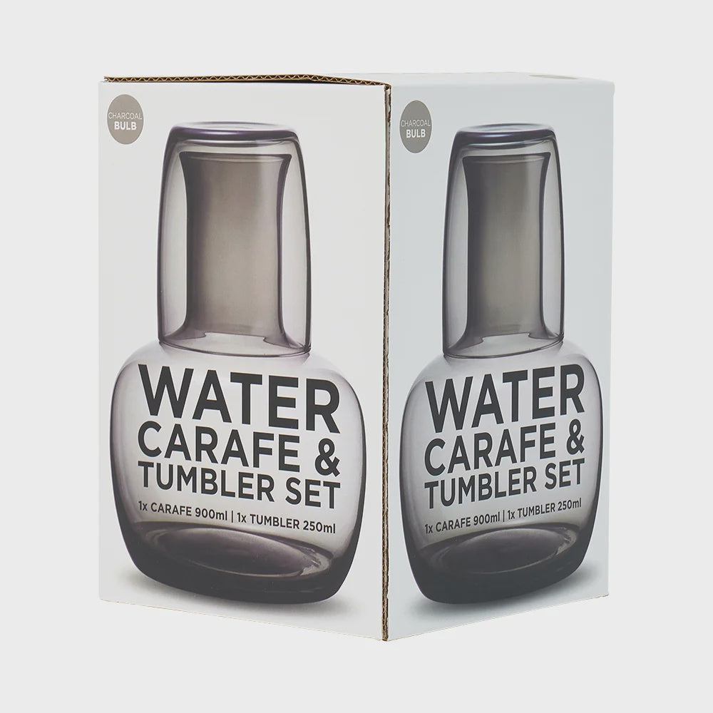 Water Carafe &amp; Tumbler Bulb Set - Charcoal