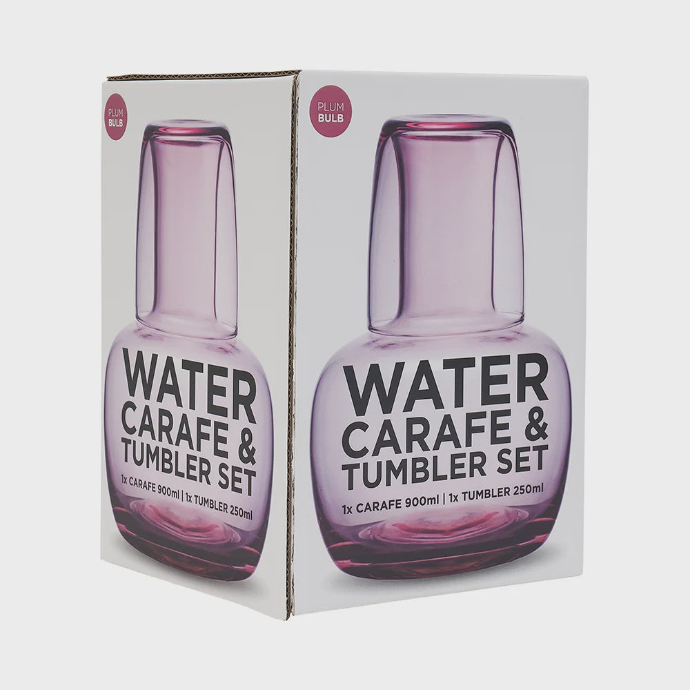 Water Carafe &amp; Tumbler Bulb Set - Plum