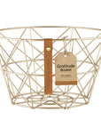 Wire Baskets - Gratitude - Gold - Round