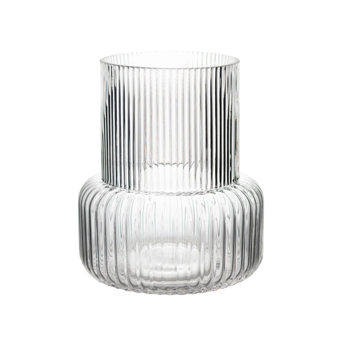 SAVILLE CLEAR GLASS STRAIGHT VESSEL SML