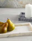 Rectangle Marble Tray - White