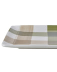 Davis & Waddell Manor Gingham Rectangular Platter Green & Taupe Multicolour