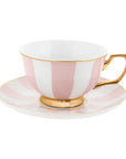 Teacup & Saucer, Blush Stripes