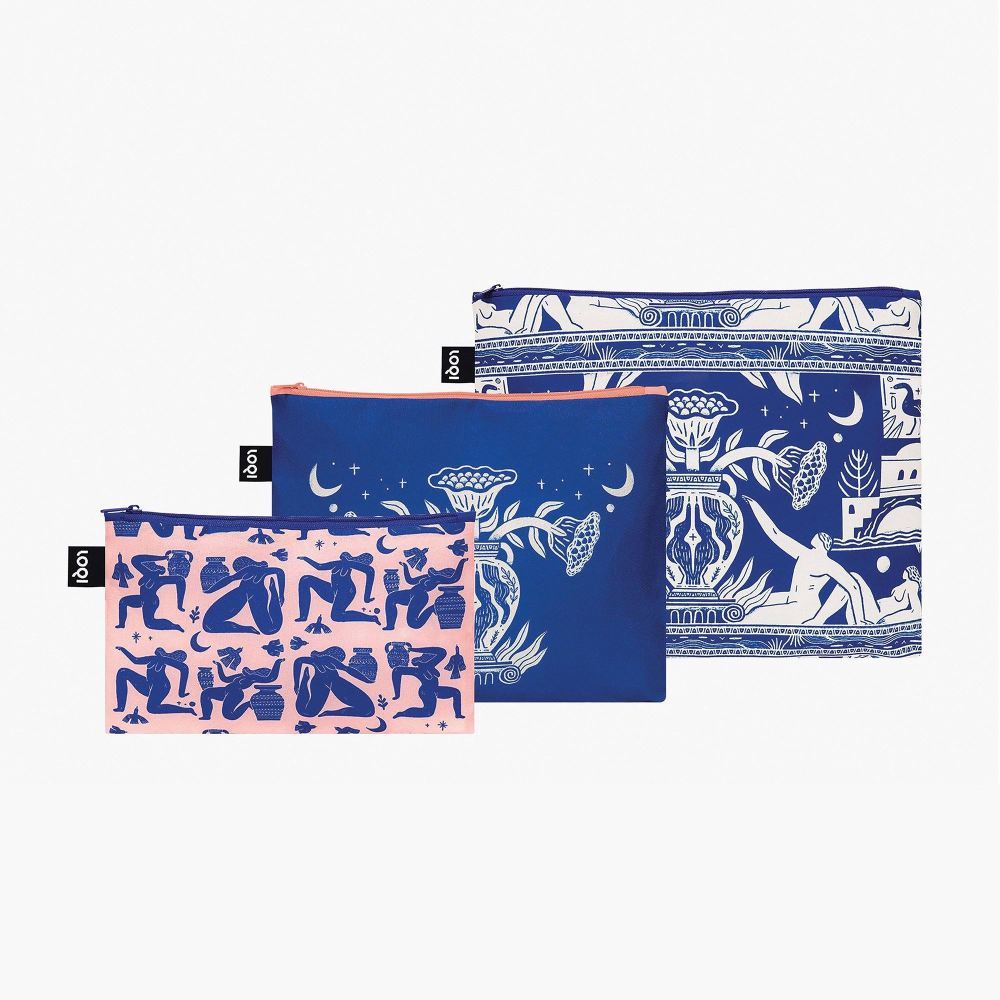 LOQI Mark Conlan Zip Pockets Set of 3 Multi-Coloured
